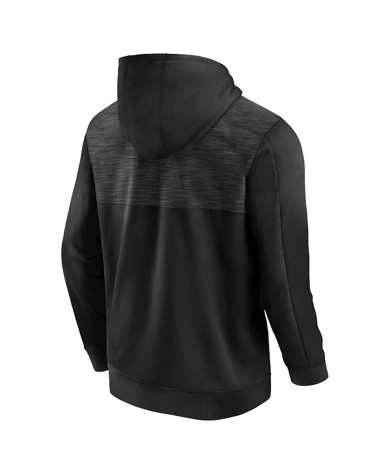Men's Fanatics Black Wisconsin Badgers Power Index Full-Zip Hoodie