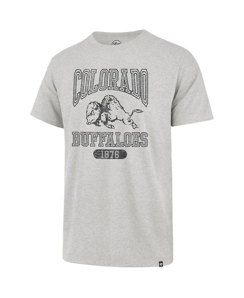 Men's '47 Brand Heather Gray Distressed Colorado Buffaloes 1876 Line Press Franklin T-shirt