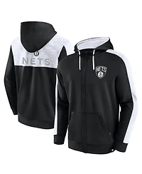 Men's Fanatics Black Brooklyn Nets Rainbow Shot Full-Zip Hoodie