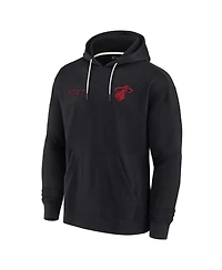 Men's and Women's Fanatics Signature Black Miami Heat Super Soft Fleece Pullover Hoodie