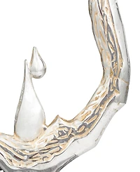 Rosemary Lane Aluminum Abstract Metallic Melting Drip Collection Sculpture with Marble Base