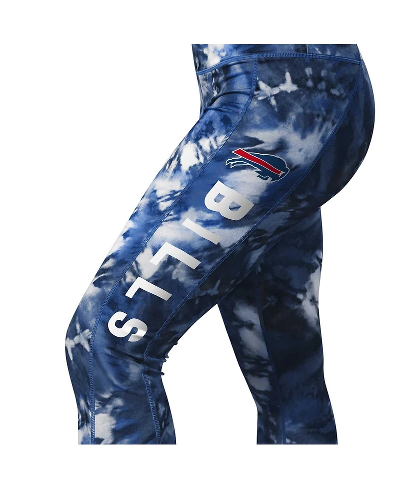 Women's Msx by Michael Strahan Navy Buffalo Bills Aubrey Tie-Dye Leggings