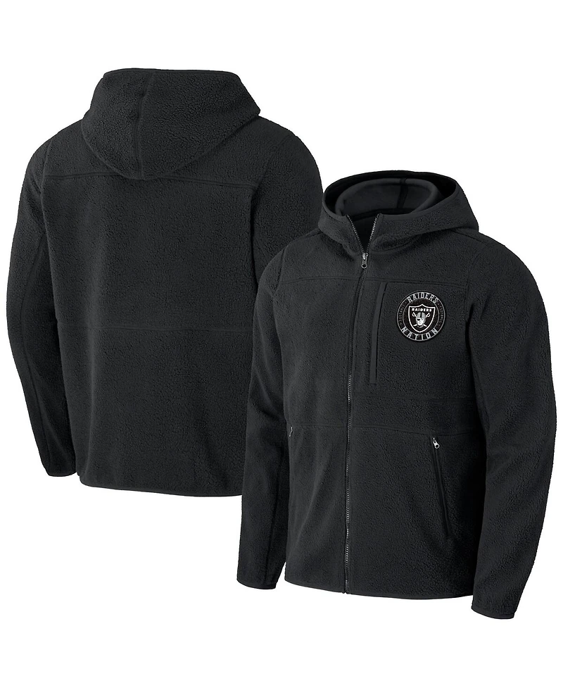 Men's Nfl x Darius Rucker Collection by Fanatics Black Las Vegas Raiders Sherpa Full-Zip Hoodie
