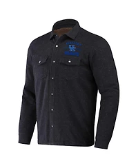Men's Darius Rucker Collection by Fanatics Heather Charcoal Kentucky Wildcats Sherpa-Lined Full-Snap Shacket