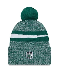 Men's New Era Green New York Jets 2023 Sideline Cuffed Knit Hat with Pom