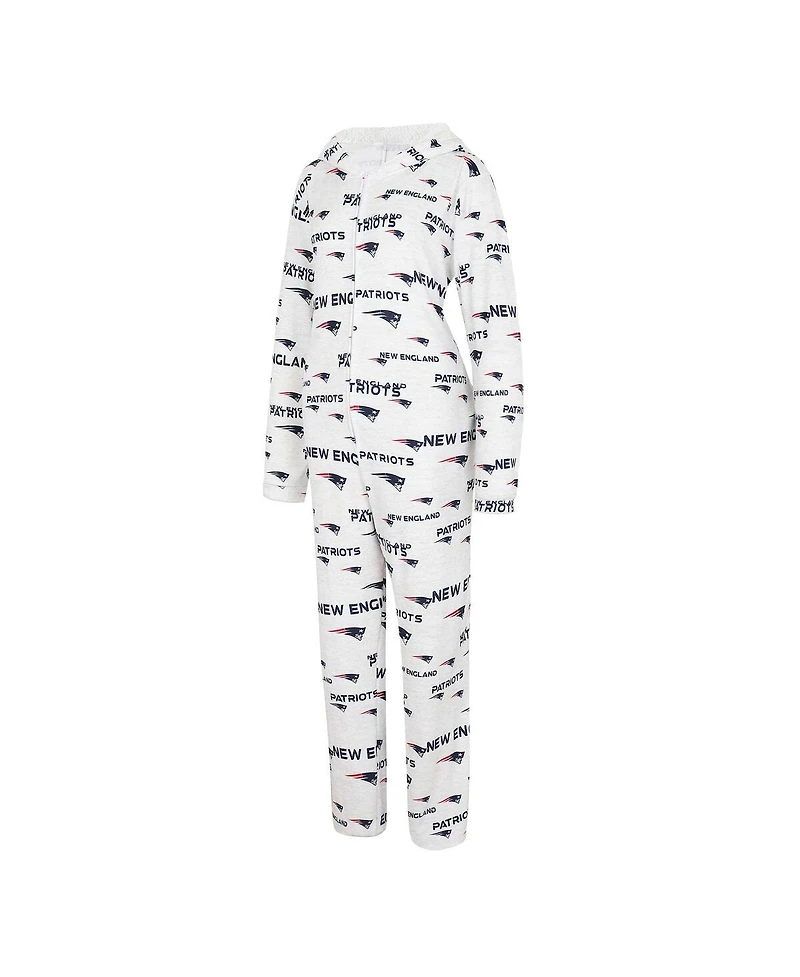 Women's Concepts Sport Cream New England Patriots Docket Hoodie Full-Zip Union Suit