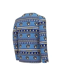 Men's Concepts Sport Navy Milwaukee Brewers Knit Ugly Sweater Long Sleeve Top and Pants Set