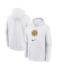 Big Boys Nike White Distressed San Antonio Spurs 2023/24 City Edition Essential Pullover Hoodie