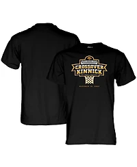 Men's and Women's Blue 84 Black Iowa Hawkeyes Basketball Crossover at Kinnick T-shirt
