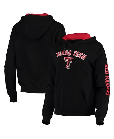 Women's Colosseum Black Texas Tech Red Raiders Loud and Proud Pullover Hoodie