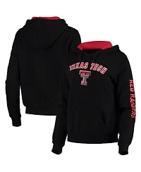 Women's Colosseum Black Texas Tech Red Raiders Loud and Proud Pullover Hoodie