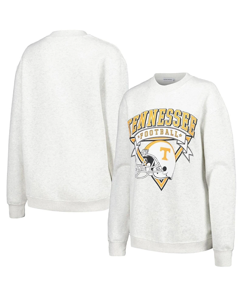 Women's Established & Co. Ash Tennessee Volunteers Logo Pullover Sweatshirt