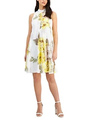 Robbie Bee Women's Mock-Neck Sleeveless A-Line Dress