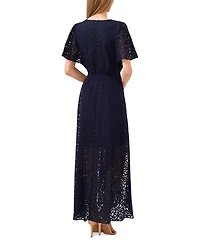 CeCe Women's Lace Batwing Sleeve Maxi Dress