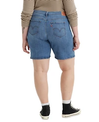 Levi's Plus Size Mid Length Distressed Denim Shorts