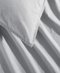 Calvin Klein Washed Percale Cotton Solid 3 Piece Comforter Set