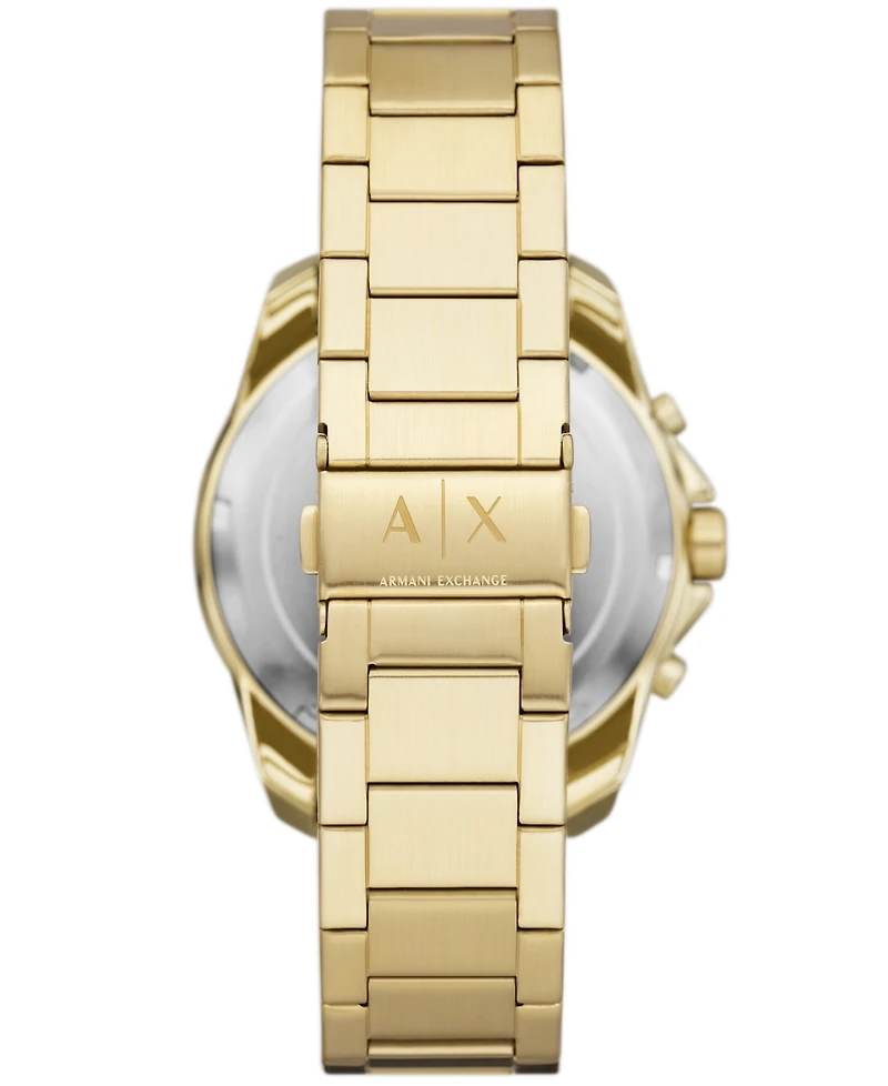 A|X Armani Exchange Men's Chronograph Gold-Tone Stainless Steel Watch 44mm
