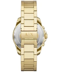 A|X Armani Exchange Men's Chronograph Gold-Tone Stainless Steel Watch 44mm