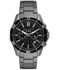 A|X Armani Exchange Men's Chronograph Gunmetal Stainless Steel Watch 44mm