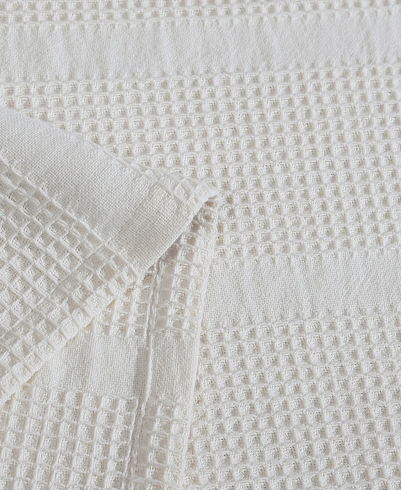 Calvin Klein Waffle Stripe Cotton Blanket, King