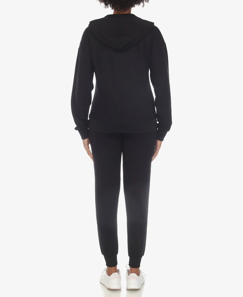 White Mark Women's Fleece Lined 2-Pc. Tracksuit Set