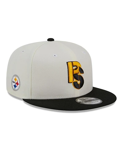 Men's New Era Cream, Black Pittsburgh Steelers City Originals 9FIFTY Snapback Hat