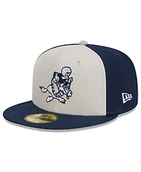Men's New Era Cream, Navy Dallas Cowboys 2023 Sideline Historic 59FIFTY Fitted Hat
