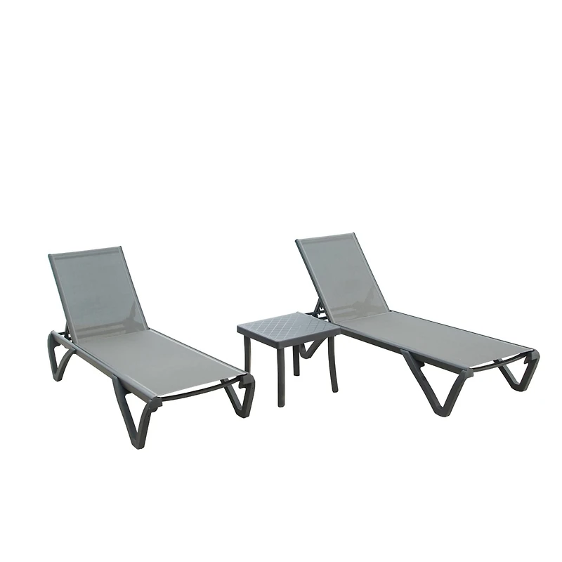 Streamdale 3-Piece Patio Chaise Lounge Set with Table