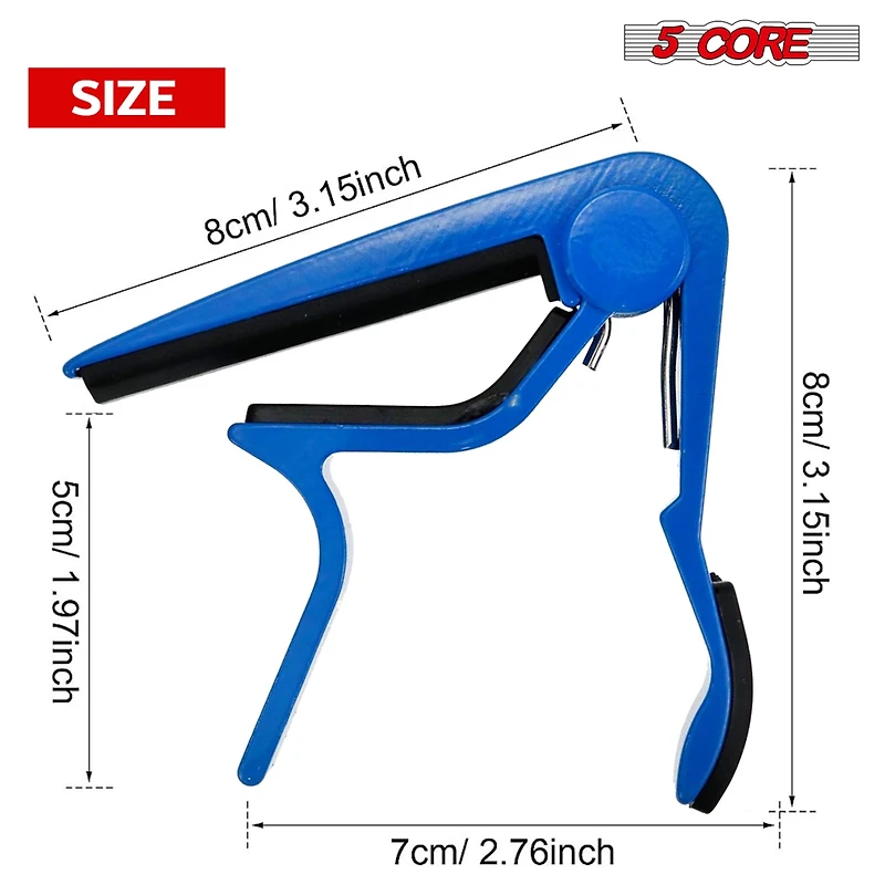5Core Capo Acoustic Electric Guitar 6 String Kapo Clip For Banjo Mandolin Ukulele