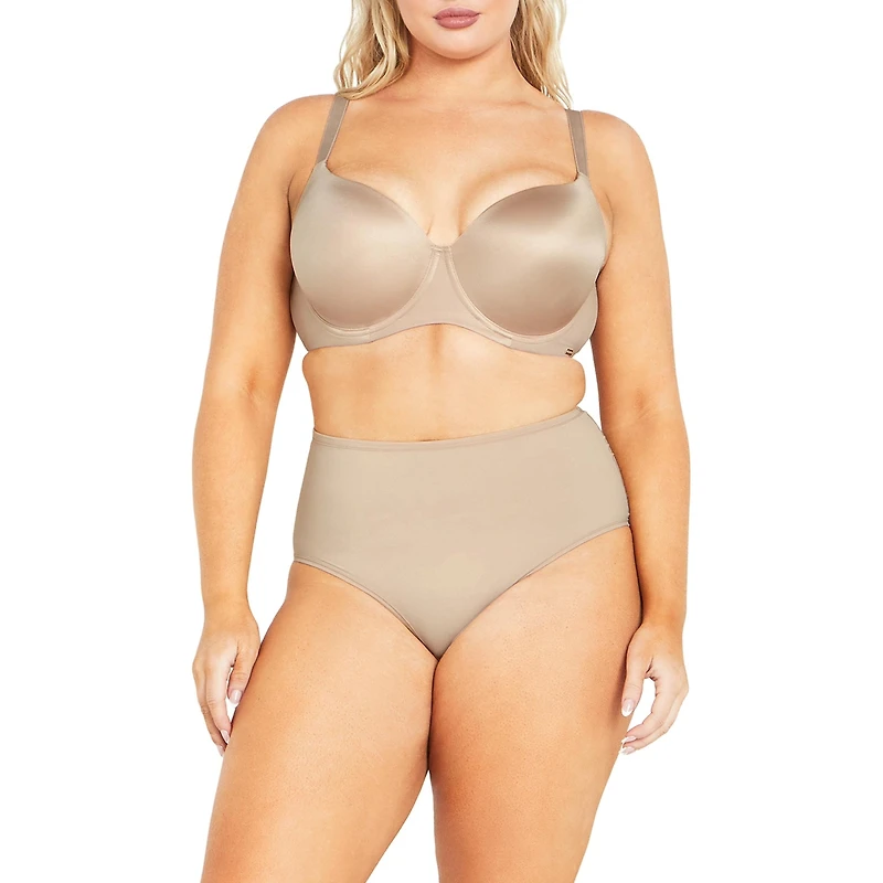 City Chic Plus Smooth & T-Shirt Bra - latte
