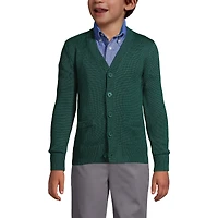 Lands' End Boys Cotton Modal Button Front Cardigan Sweater