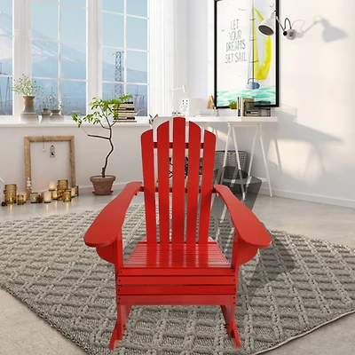 Streamdale Reclining Wooden Outdoor Rocking Adirondack Chair