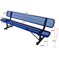Simplie Fun 8 Ft. Outdoor Steel Bench With Backrest