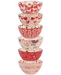 Certified International Valentine's Day Bowls, Set of 6