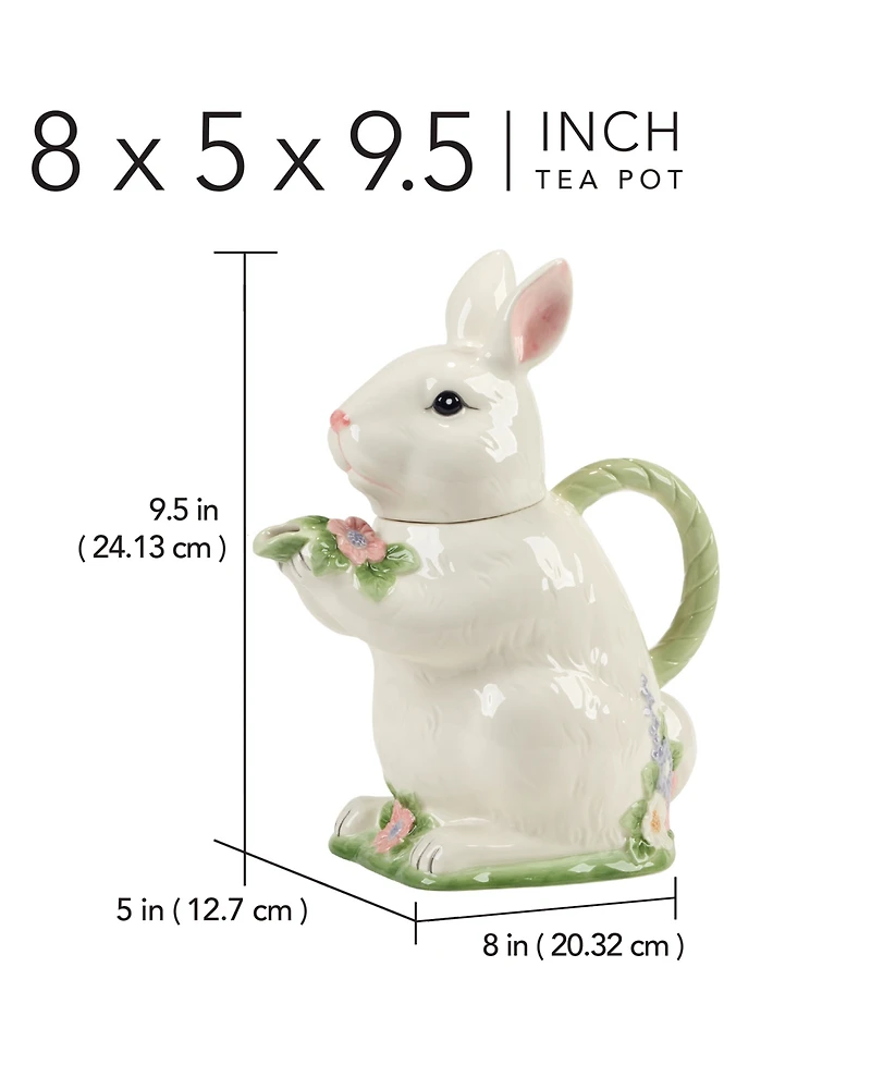 Certified International Easter Morning Figural Bunny Teapot