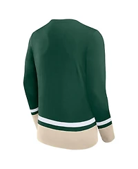 Men's Fanatics Green Minnesota Wild Back Pass Lace-Up Long Sleeve T-shirt
