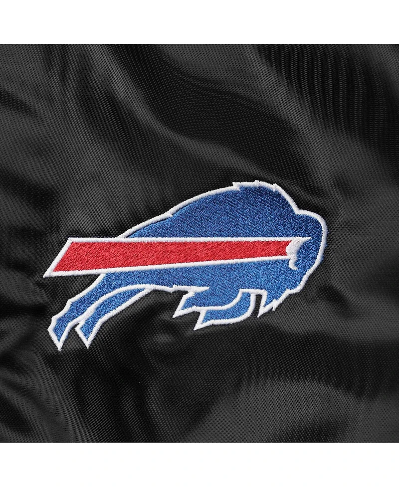 Men's Starter Black Buffalo Bills Locker Room Satin Varsity Full-Snap Jacket