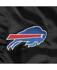 Men's Starter Black Buffalo Bills Locker Room Satin Varsity Full-Snap Jacket