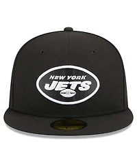 Men's New Era Black New York Jets Main Patch 59FIFTY Fitted Hat