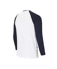 Men's Concepts Sport White, Navy Seattle Seahawks Tinsel Raglan Long Sleeve T-shirt and Pants Sleep Set