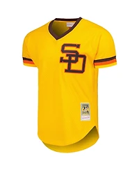 Men's Mitchell & Ness Tony Gwynn Gold San Diego Padres 1982 Authentic Cooperstown Collection Mesh Batting Practice Jersey
