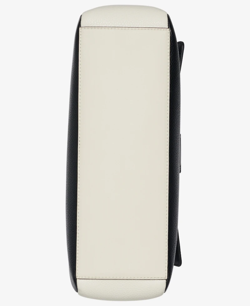 Calvin Klein Clove Mixed Material Push-Lock Triple Compartment Tote Bag