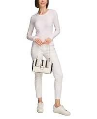 Calvin Klein Clove Mixed Material Push-Lock Shoulder Bag