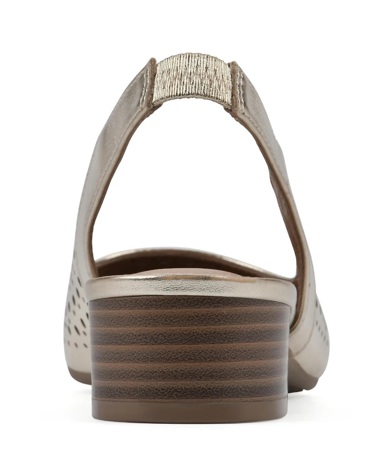 White Mountain Women's Boronic Block Heel Slingbacks