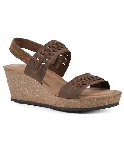 White Mountain Women's Pretreat Footbed Wedge Sandals