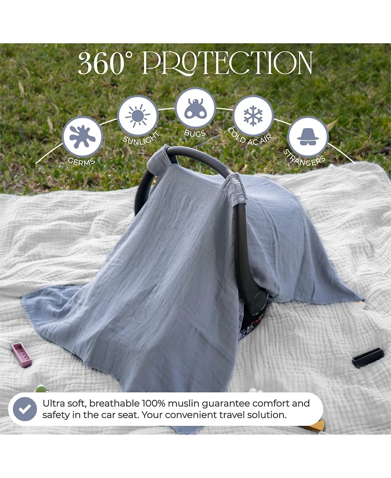 Comfy Cubs Muslin Car Seat Cover