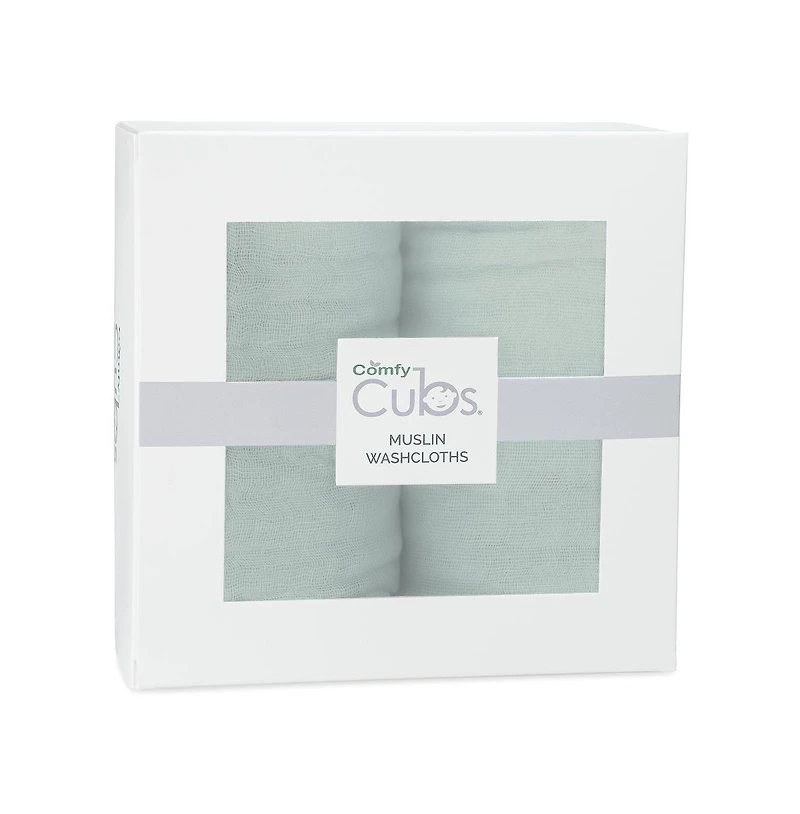 Comfy Cubs Muslin Washcloths, Pack of 10 with Gift Box