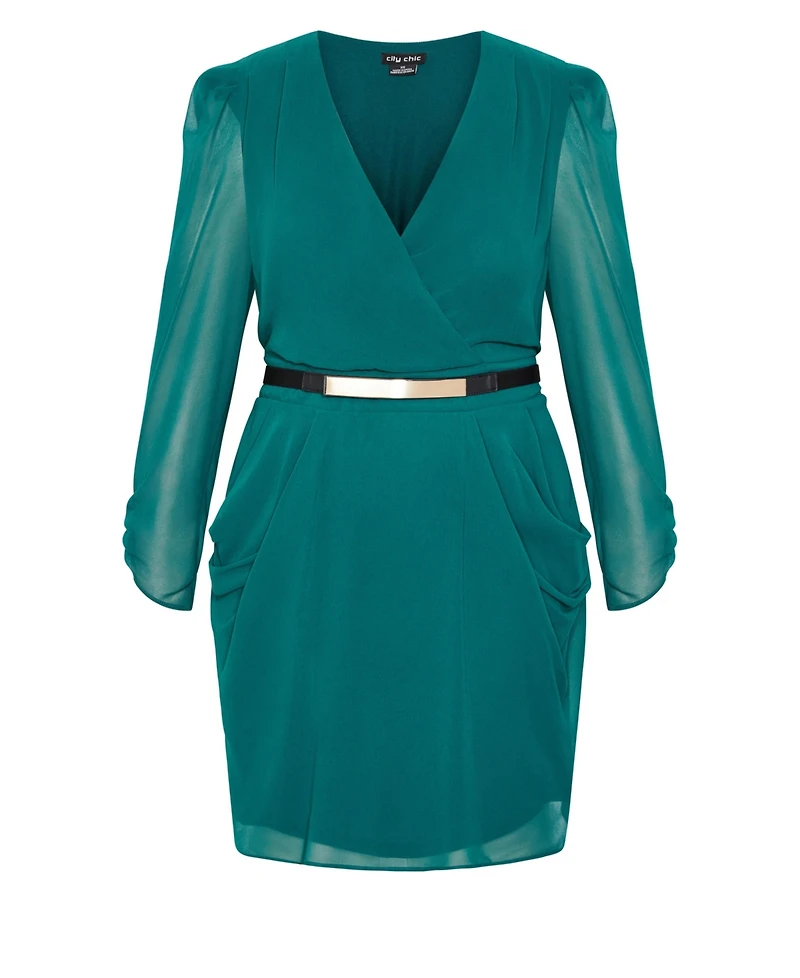 City Chic Plus Wrap Affair Dress