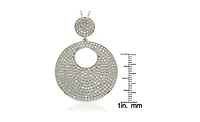 Suzy Levian New York Sterling Silver Cubic Zirconia Pave Round Medallion Pendant