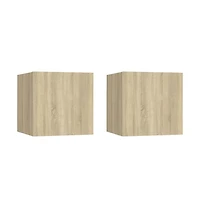 Wall Mounted Tv Stands 2 pcs Sonoma Oak 12"x11.8"x11.8"